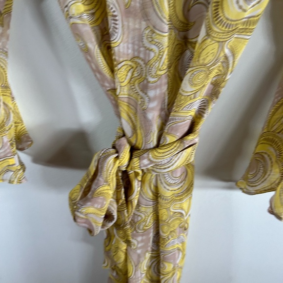 JULIE HARRAH Dress Yellow Floral Maxi Dress Tie Waist XS - Picture 6 of 12